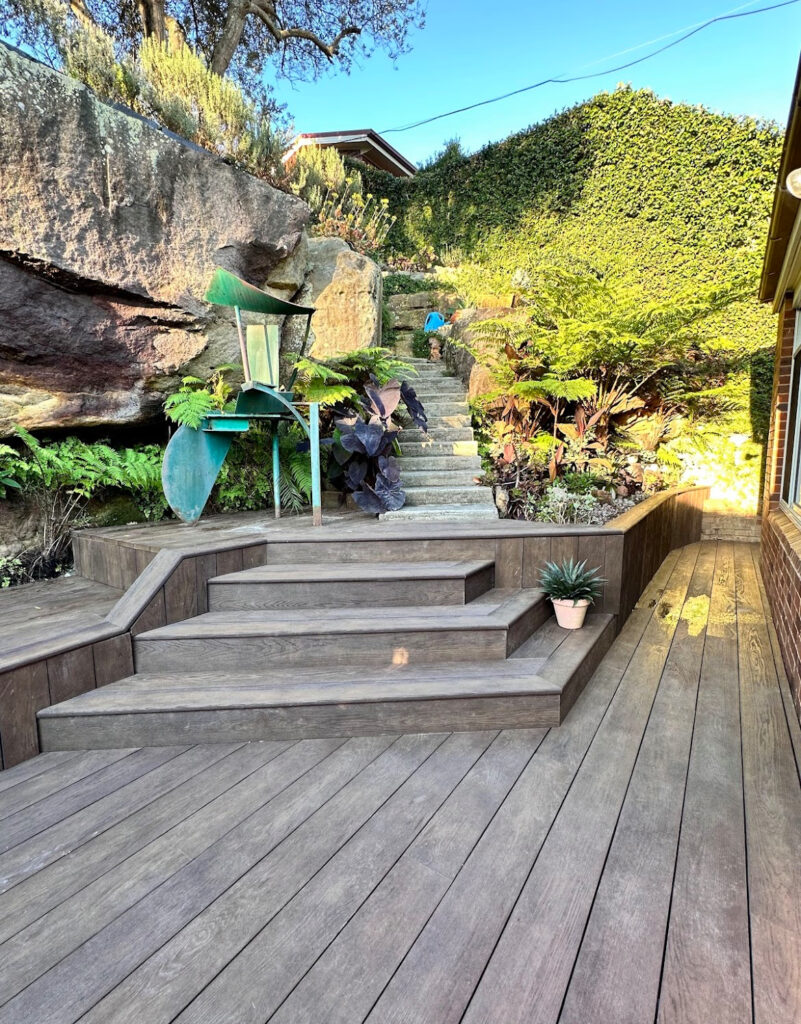 Deck replacement Sydney eastern suburbs Composite deck and rock integration