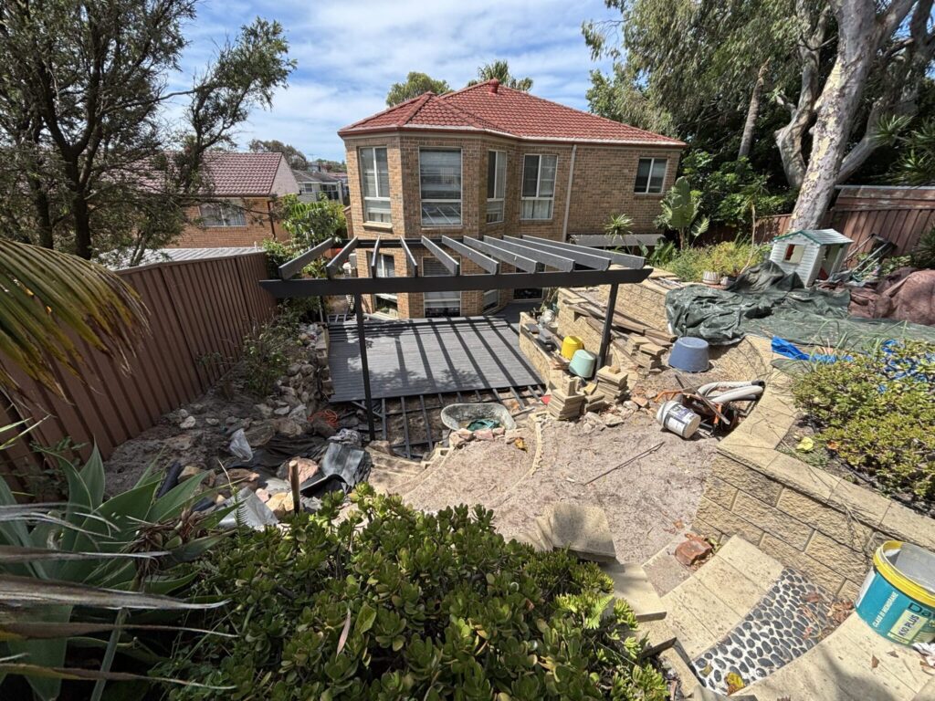 Reverse EzGlaze pergola in progress, Chifley