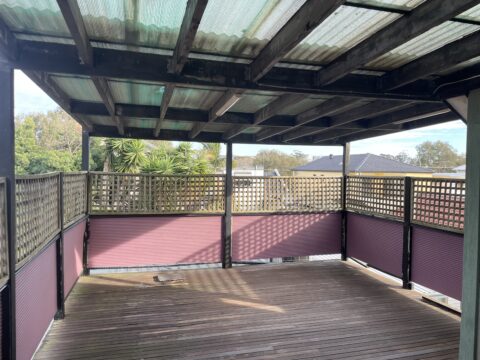 Old timber rooftop deck before demolition, Mascot rental property