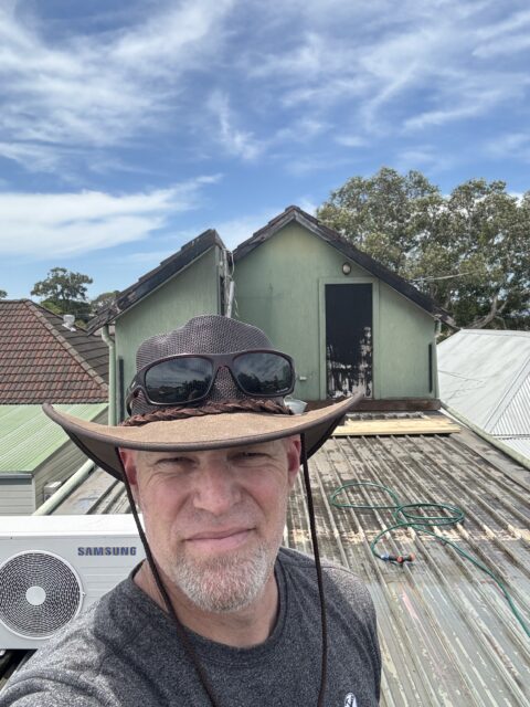 Cleared rooftop slab ready for new deck frame, Mascot