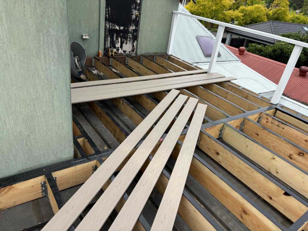 Trex Transcend composite boards delivered to Mascot rooftop