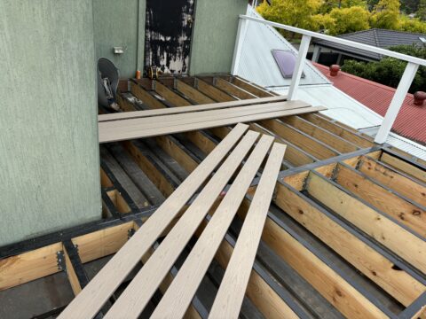 Trex Transcend composite boards delivered to Mascot rooftop