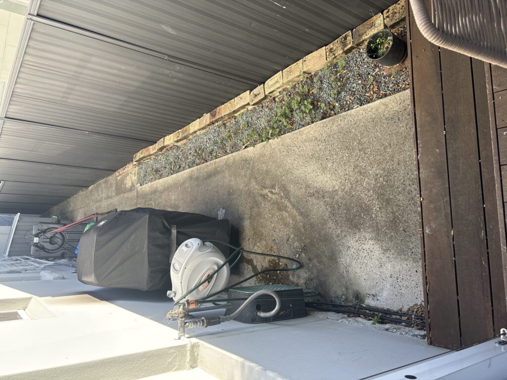 Narrow side passage before decking in Kingsford