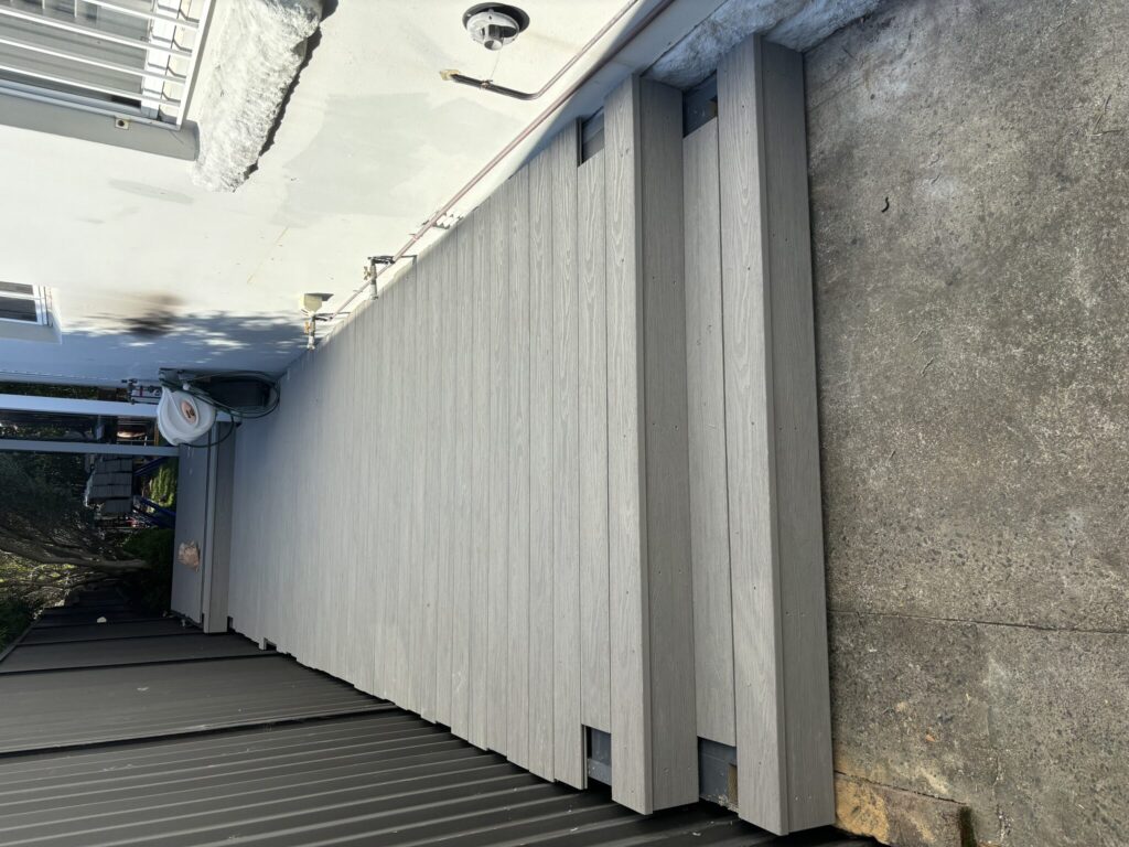 Passage ready before track — WoodEv decking in Kingsford