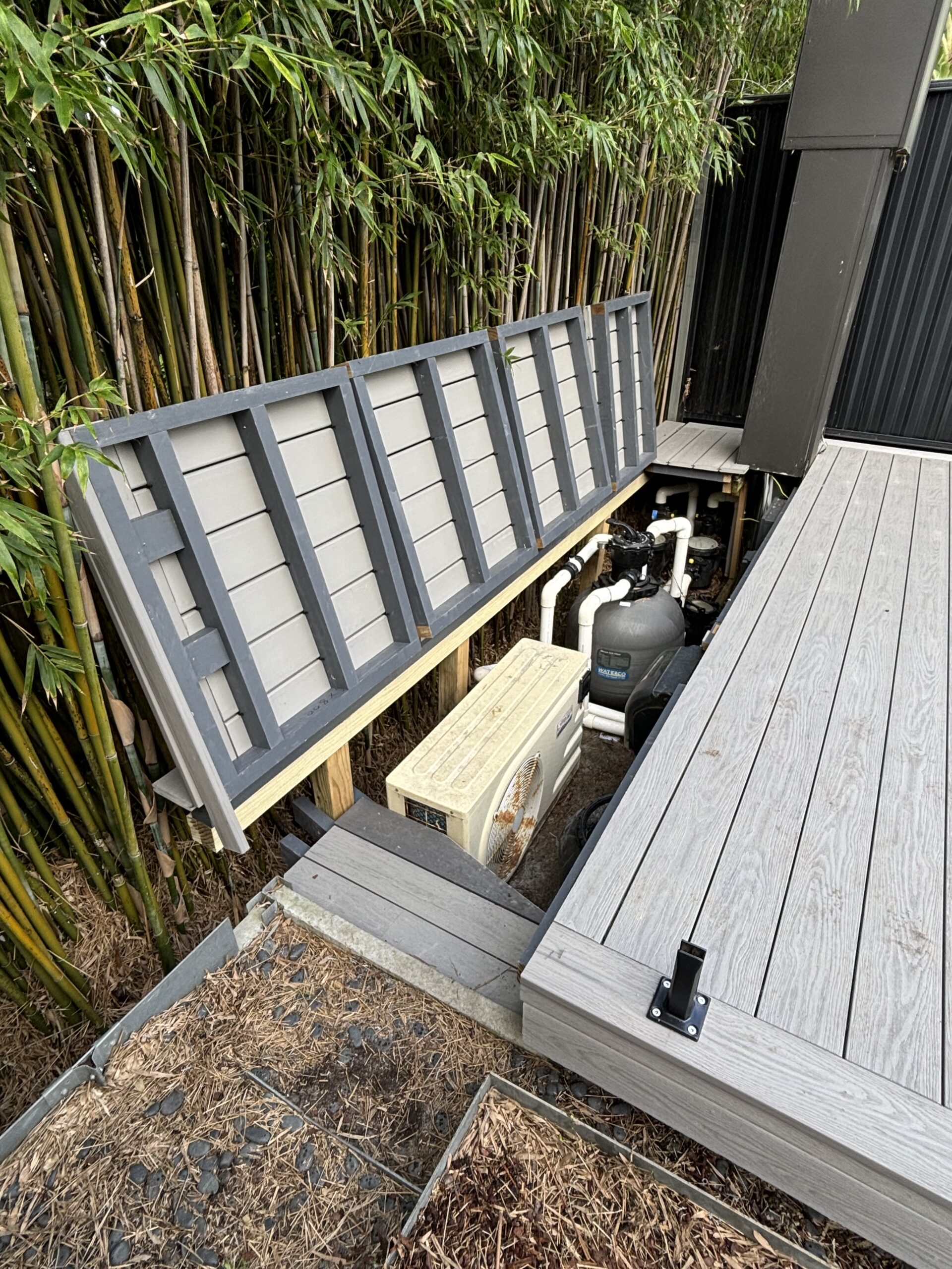 Fourth stealth hatch open — pool equipment access — Kingsford