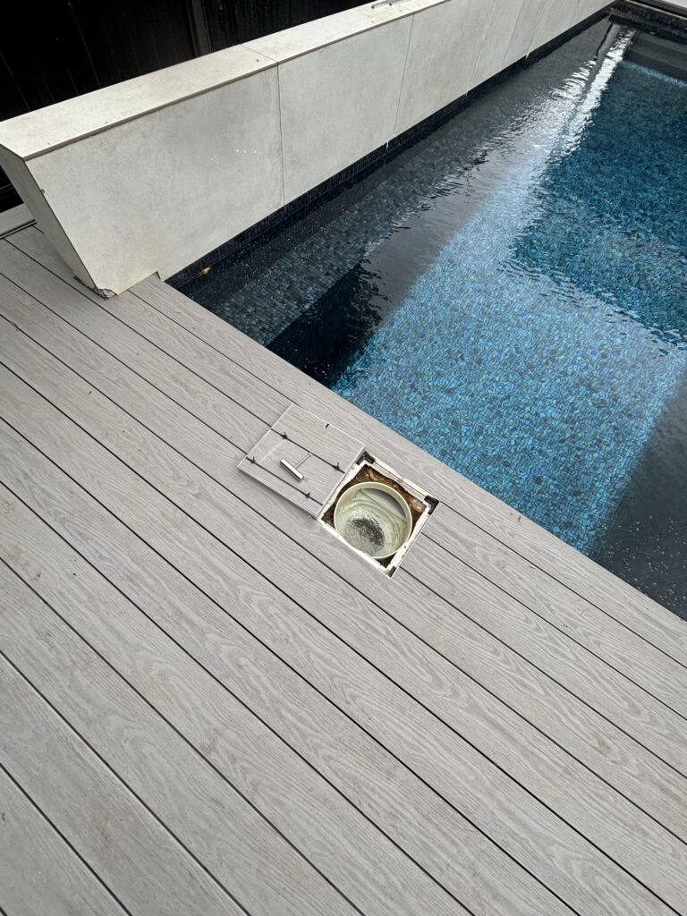 Trimmer hide box detail — Kingsford pool deck