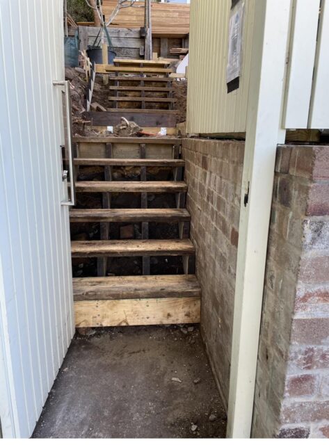 Tight custom stair framing, Bronte deck build — The Decksmith
