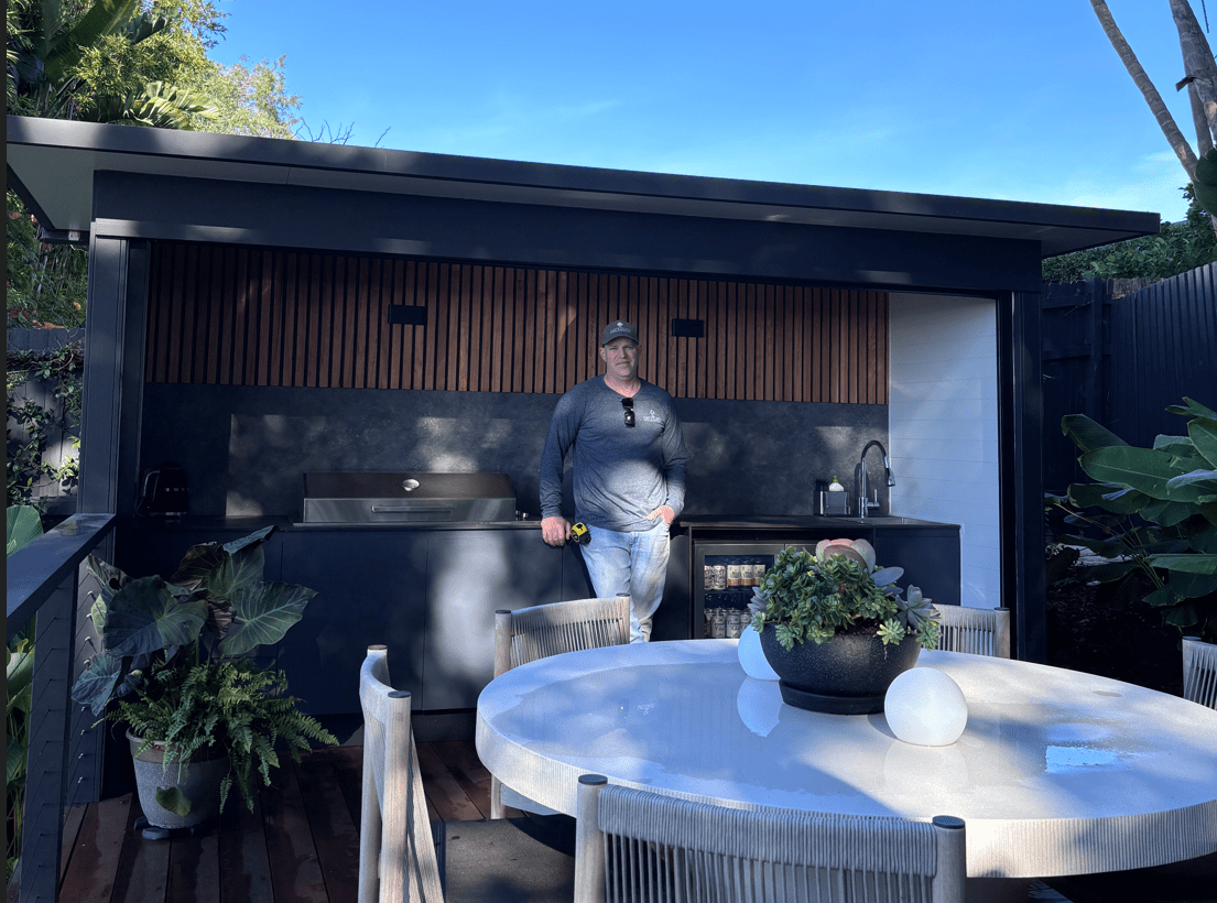 Greg Weinbren of The Decksmith on a Sydney deck build, owner-operator at work