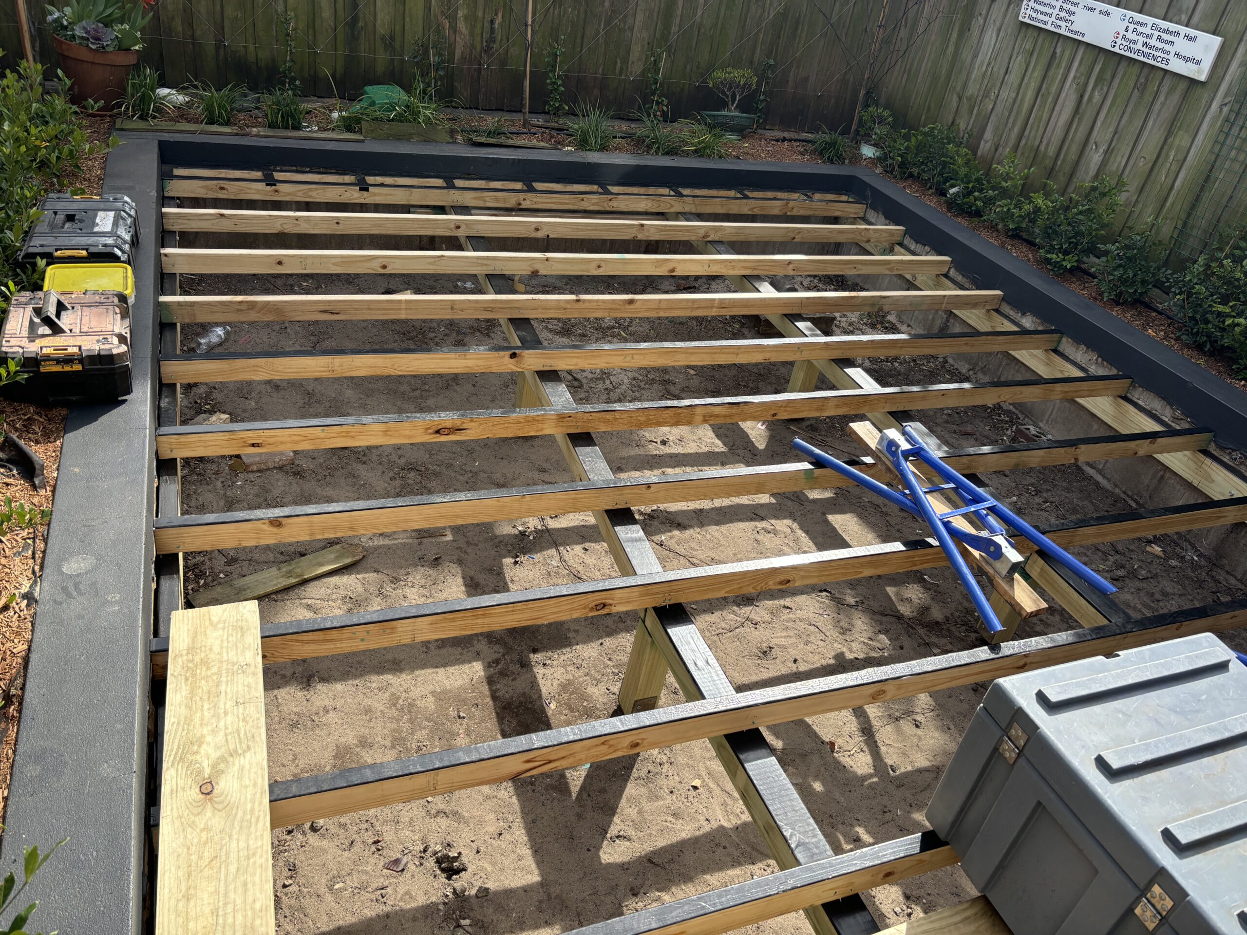 New treated pine frame sealed and taped up in Bondi Junction