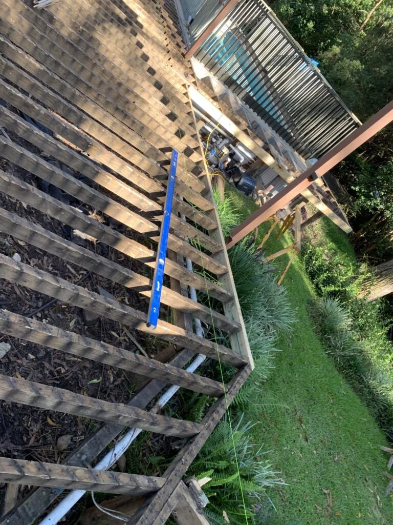 Level and string line — a Decksmith's best friends.