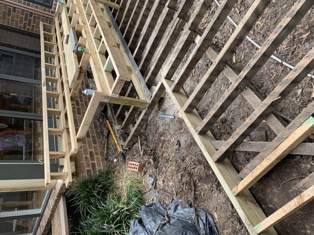 Custom stairs going in.