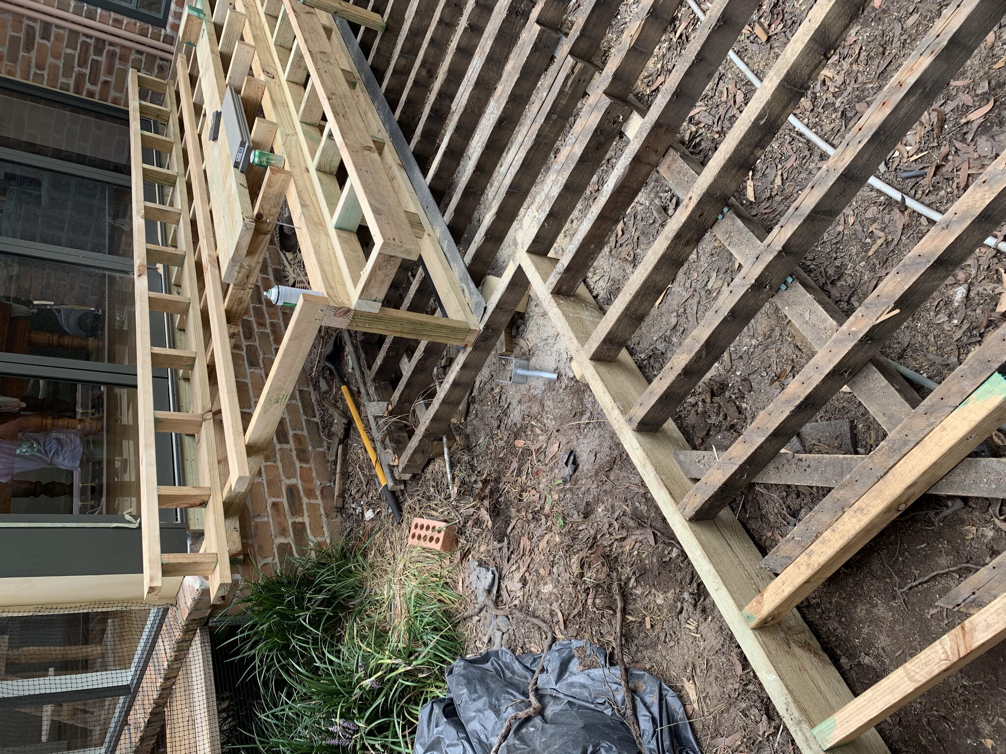 Custom stairs going in.