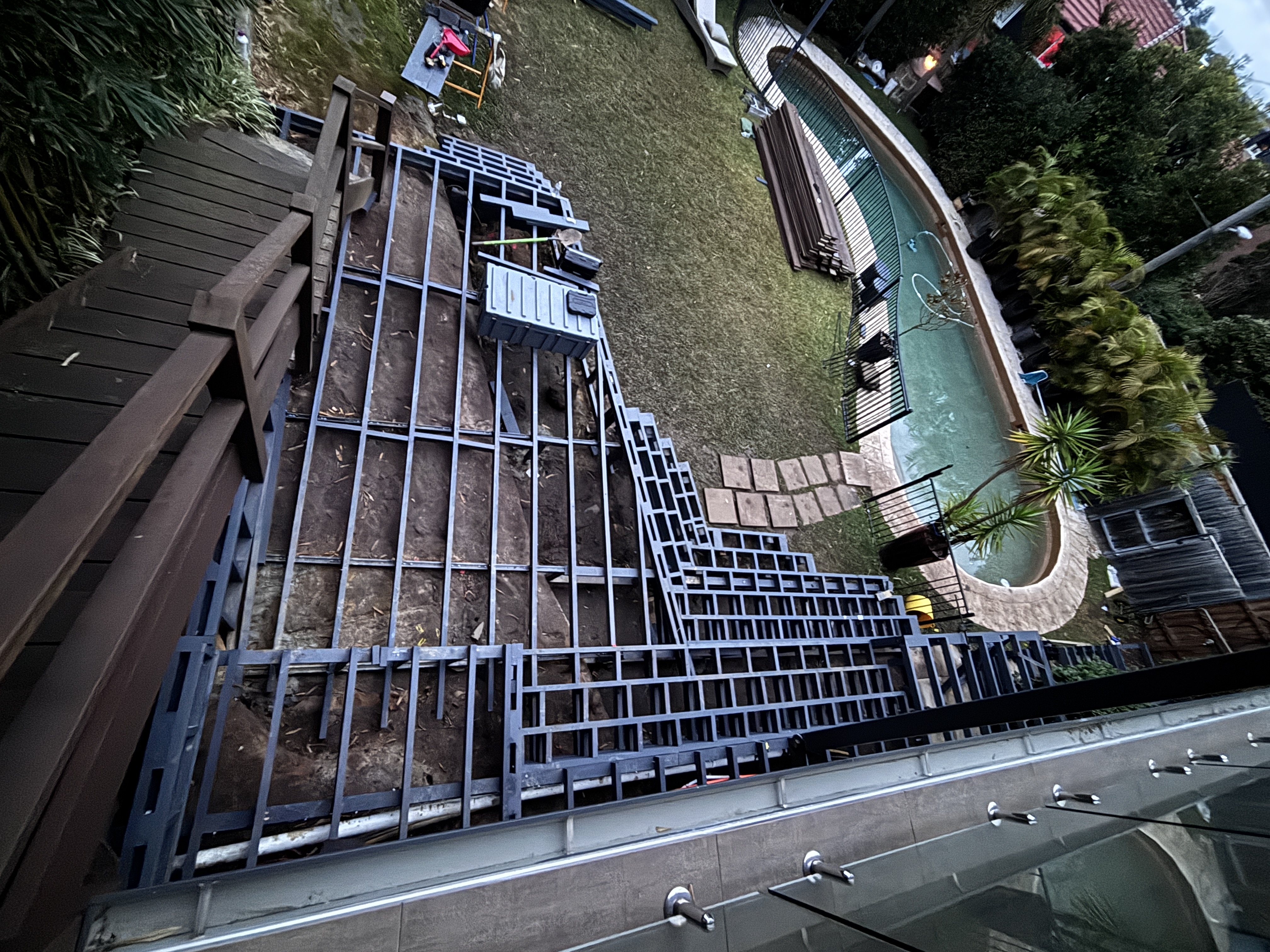New deck frame complete, Vaucluse, ready for Millboard Antique Oak decking