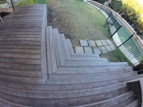 Steps down to lawn, finished Millboard deck, Vaucluse