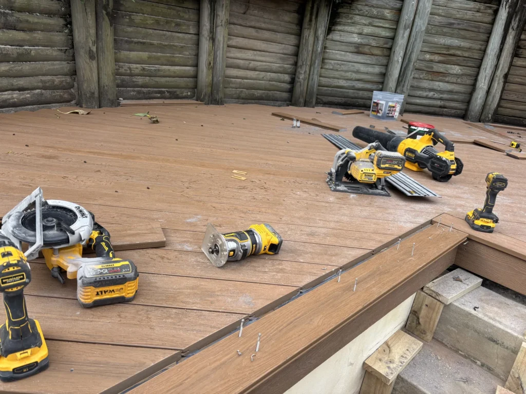 First WoodEvo Advanced composite boards laid on the Double Bay deck