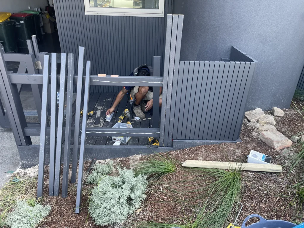H3 dressed pine cladding going onto the bin and scooter store at Mons Avenue Maroubra
