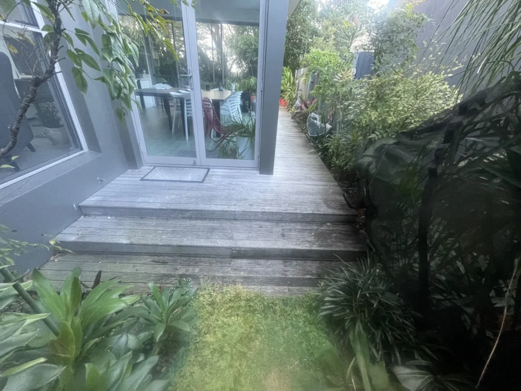Old timber deck and steps in Maroubra before the rebuild