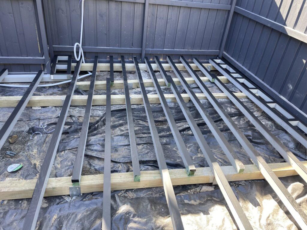 Additional Lowdeck framing built under the spa position on a Matraville low deck