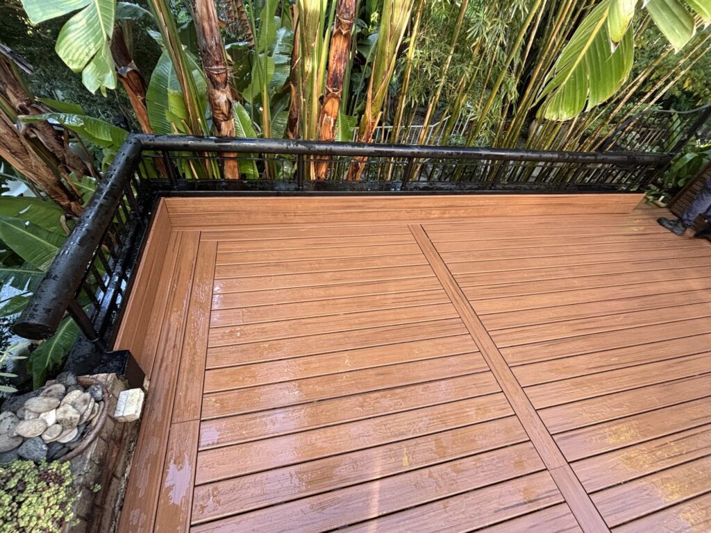 Double picture frame, breaker board and wall skirting in Trex Transcend Tiki Torch, Neutral Bay